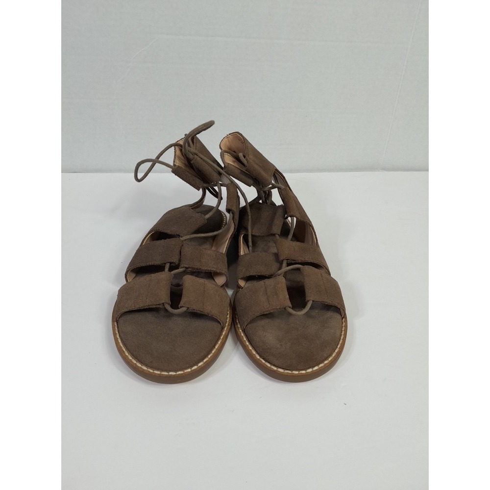 Sole Society Womens Cady Gladiator Sandals Taupe Suede Flat Heel Lace Up Sz 6.5 - Picture 3 of 12
